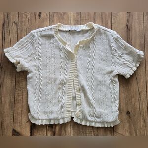 Zara Short Sleeve Cropped Sweater